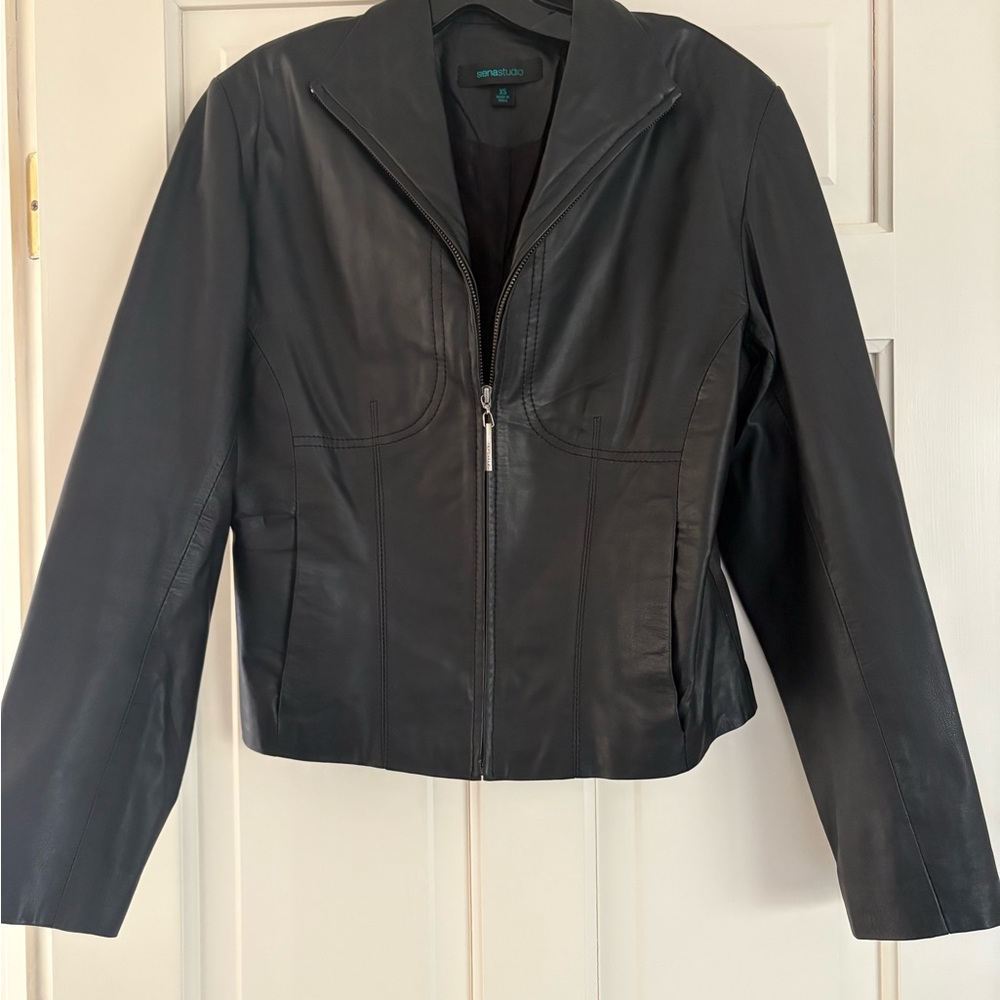 Siena Studio Classic Black Leather Jacket